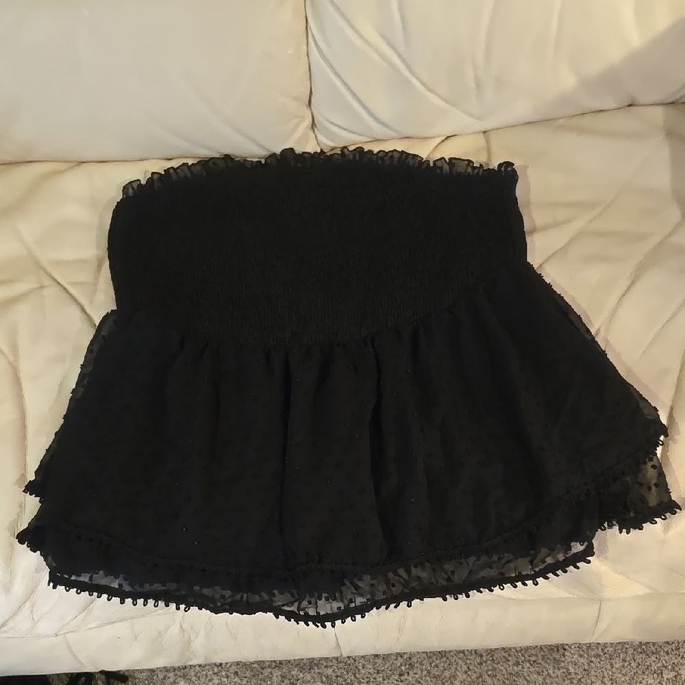 SHEIN Women's Black Strapless Ruffled Top 🖤 Size 3X